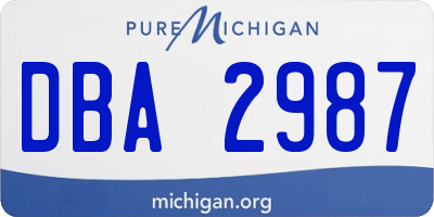 MI license plate DBA2987