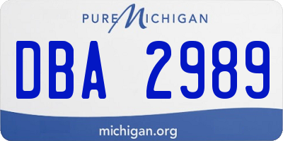 MI license plate DBA2989