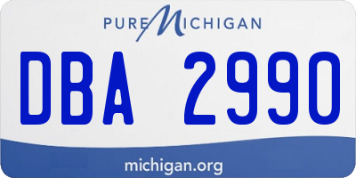 MI license plate DBA2990