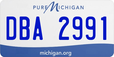 MI license plate DBA2991
