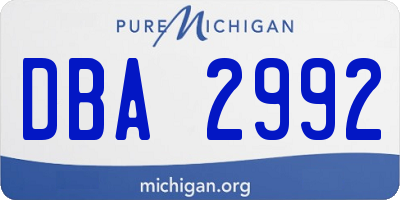 MI license plate DBA2992