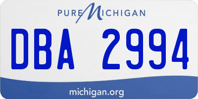 MI license plate DBA2994