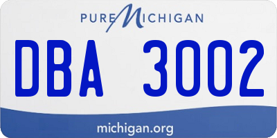 MI license plate DBA3002
