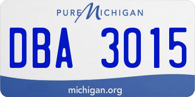 MI license plate DBA3015