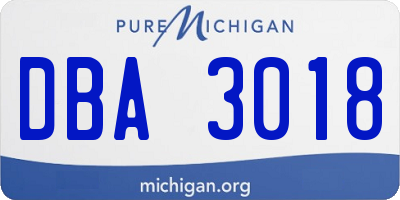 MI license plate DBA3018