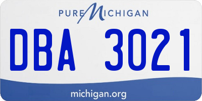 MI license plate DBA3021