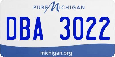 MI license plate DBA3022