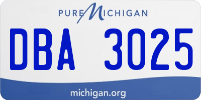 MI license plate DBA3025