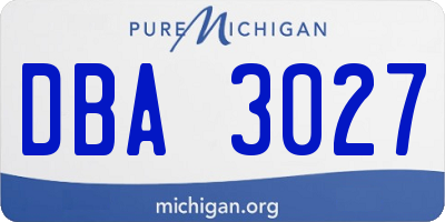 MI license plate DBA3027