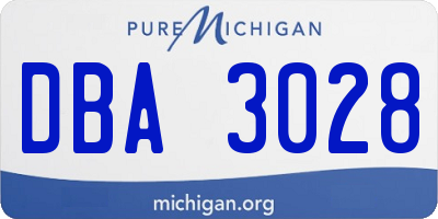 MI license plate DBA3028
