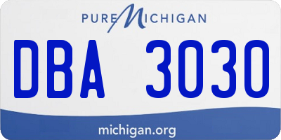 MI license plate DBA3030