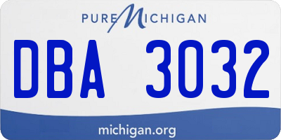 MI license plate DBA3032