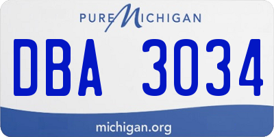 MI license plate DBA3034
