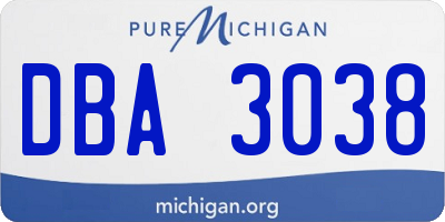 MI license plate DBA3038