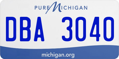 MI license plate DBA3040