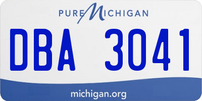 MI license plate DBA3041