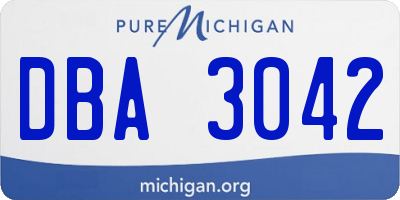 MI license plate DBA3042
