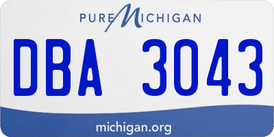 MI license plate DBA3043