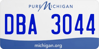 MI license plate DBA3044