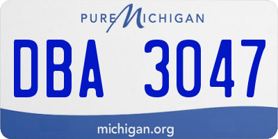 MI license plate DBA3047