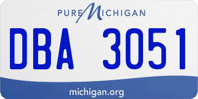 MI license plate DBA3051