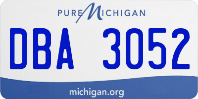 MI license plate DBA3052