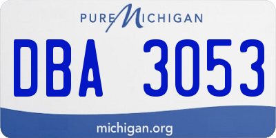 MI license plate DBA3053