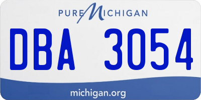 MI license plate DBA3054