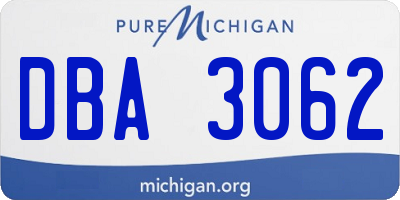 MI license plate DBA3062
