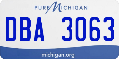 MI license plate DBA3063