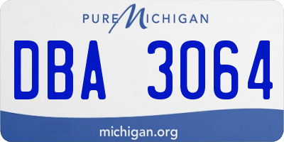 MI license plate DBA3064