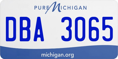 MI license plate DBA3065