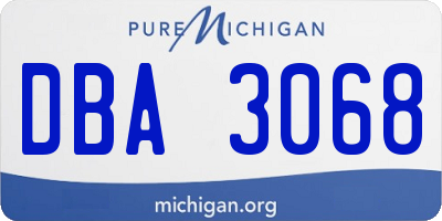 MI license plate DBA3068