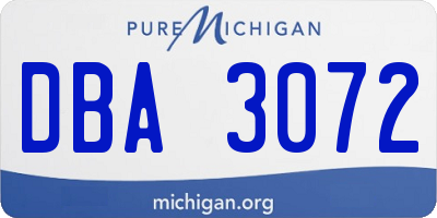 MI license plate DBA3072