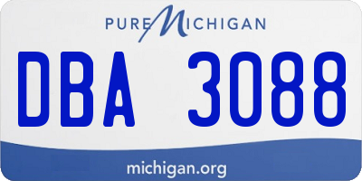 MI license plate DBA3088