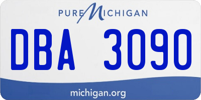 MI license plate DBA3090