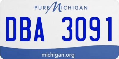 MI license plate DBA3091
