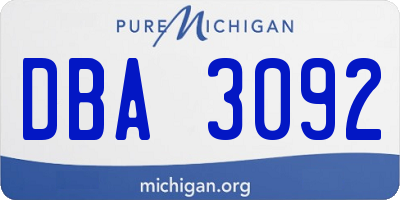 MI license plate DBA3092