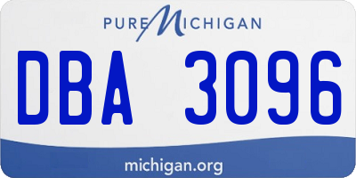 MI license plate DBA3096