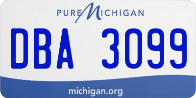 MI license plate DBA3099