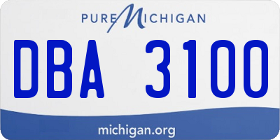 MI license plate DBA3100