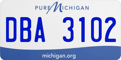 MI license plate DBA3102