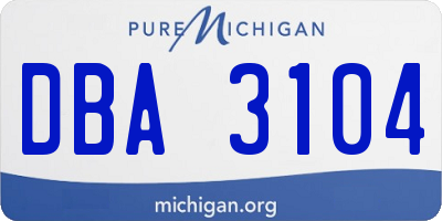 MI license plate DBA3104