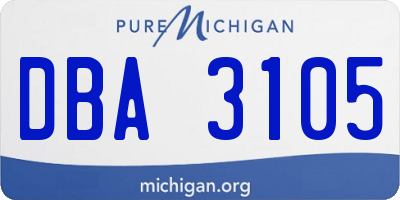 MI license plate DBA3105