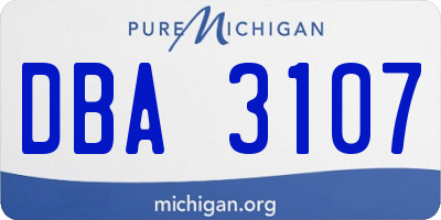 MI license plate DBA3107