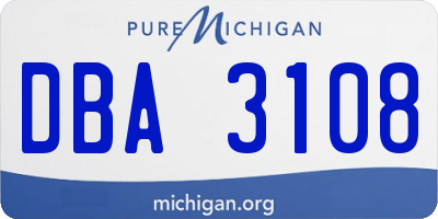 MI license plate DBA3108