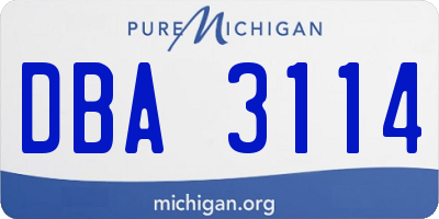 MI license plate DBA3114