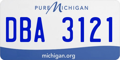 MI license plate DBA3121