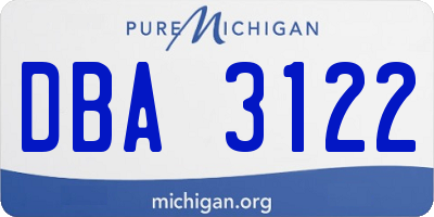 MI license plate DBA3122