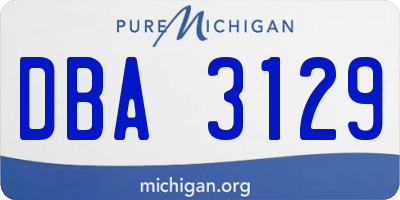 MI license plate DBA3129